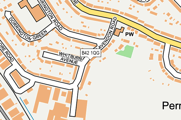 B42 1QG map - OS OpenMap – Local (Ordnance Survey)