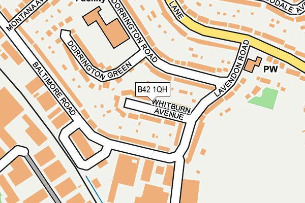 B42 1QH map - OS OpenMap – Local (Ordnance Survey)