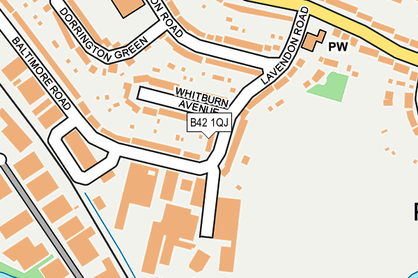 B42 1QJ map - OS OpenMap – Local (Ordnance Survey)