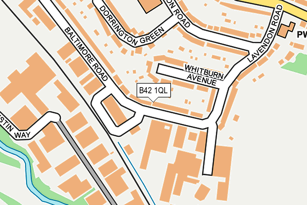 B42 1QL map - OS OpenMap – Local (Ordnance Survey)