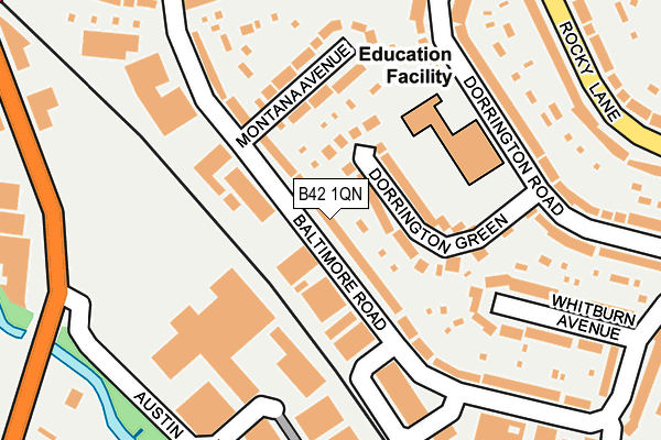 B42 1QN map - OS OpenMap – Local (Ordnance Survey)