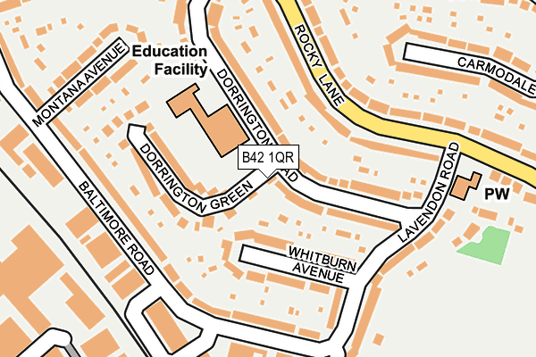 B42 1QR map - OS OpenMap – Local (Ordnance Survey)