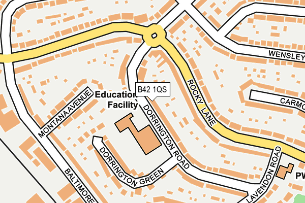 B42 1QS map - OS OpenMap – Local (Ordnance Survey)