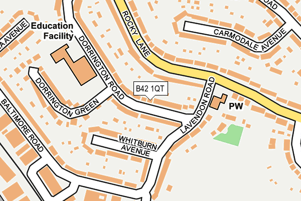 B42 1QT map - OS OpenMap – Local (Ordnance Survey)