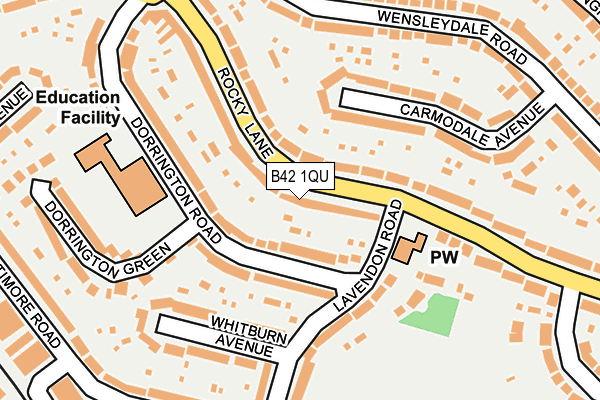 B42 1QU map - OS OpenMap – Local (Ordnance Survey)