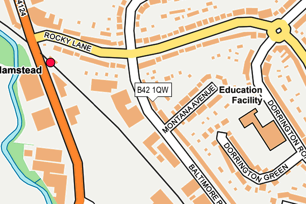 B42 1QW map - OS OpenMap – Local (Ordnance Survey)