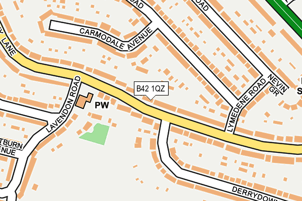 B42 1QZ map - OS OpenMap – Local (Ordnance Survey)