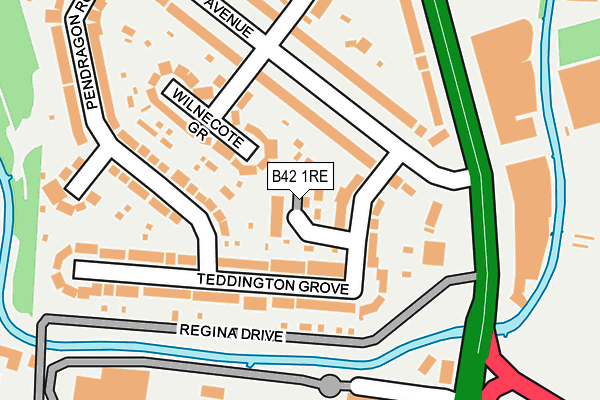 B42 1RE map - OS OpenMap – Local (Ordnance Survey)