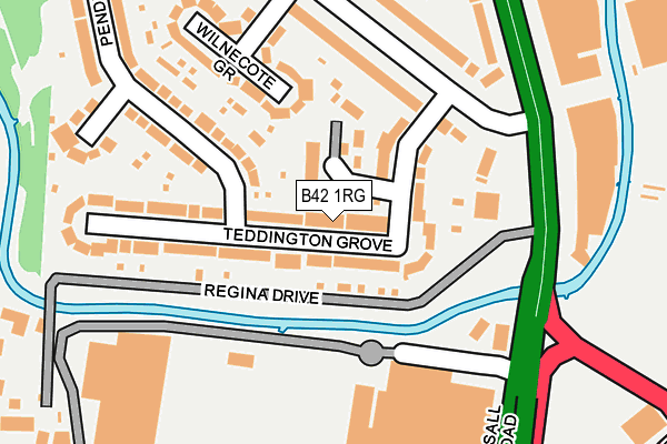 B42 1RG map - OS OpenMap – Local (Ordnance Survey)