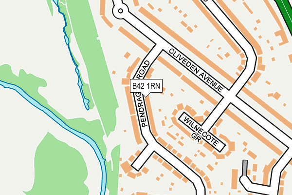 B42 1RN map - OS OpenMap – Local (Ordnance Survey)