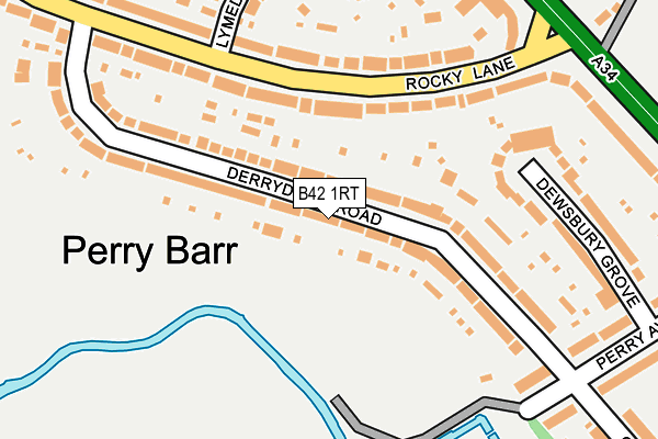 B42 1RT map - OS OpenMap – Local (Ordnance Survey)