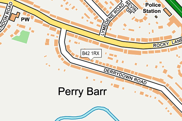 B42 1RX map - OS OpenMap – Local (Ordnance Survey)