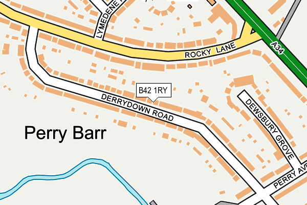B42 1RY map - OS OpenMap – Local (Ordnance Survey)