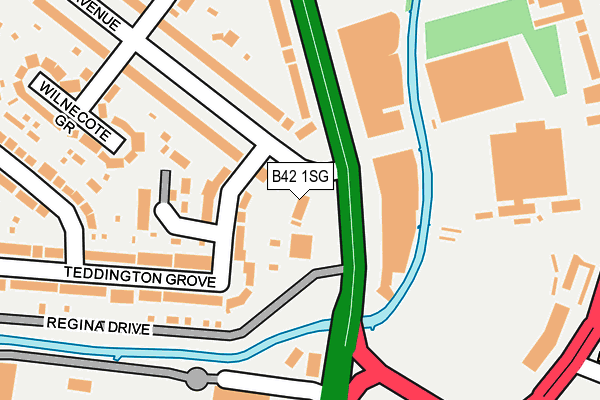 B42 1SG map - OS OpenMap – Local (Ordnance Survey)