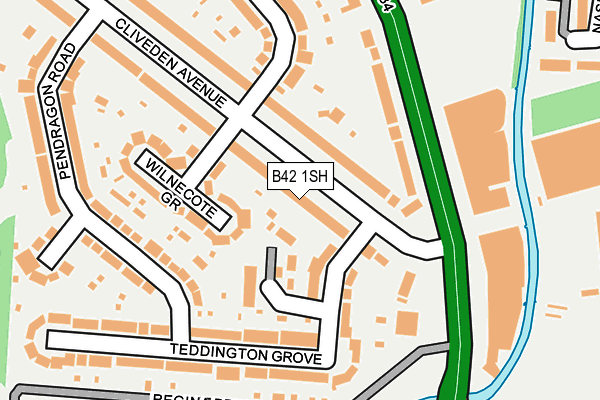 B42 1SH map - OS OpenMap – Local (Ordnance Survey)