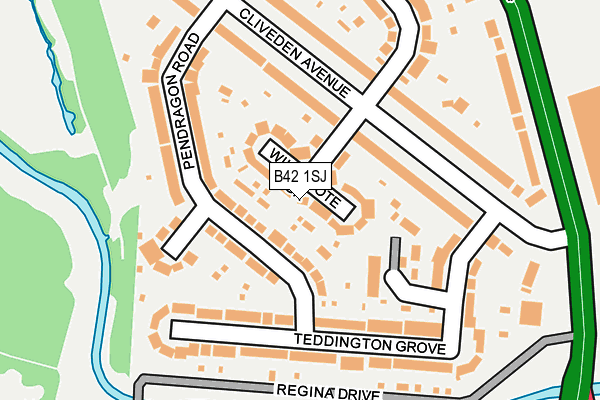 B42 1SJ map - OS OpenMap – Local (Ordnance Survey)