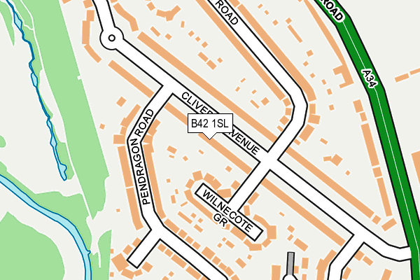 B42 1SL map - OS OpenMap – Local (Ordnance Survey)