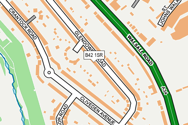 B42 1SR map - OS OpenMap – Local (Ordnance Survey)