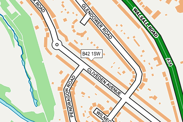 B42 1SW map - OS OpenMap – Local (Ordnance Survey)