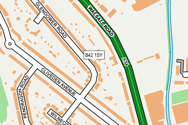 B42 1SY map - OS OpenMap – Local (Ordnance Survey)