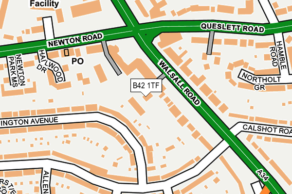 B42 1TF map - OS OpenMap – Local (Ordnance Survey)