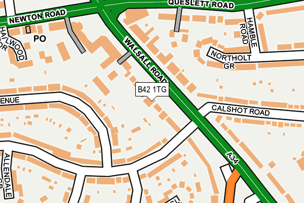 B42 1TG map - OS OpenMap – Local (Ordnance Survey)