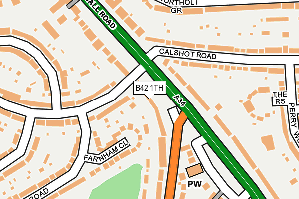 B42 1TH map - OS OpenMap – Local (Ordnance Survey)