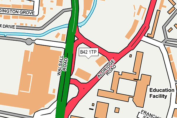 B42 1TP map - OS OpenMap – Local (Ordnance Survey)