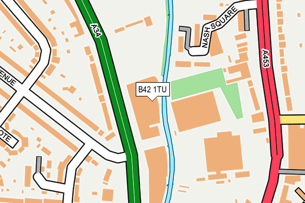 B42 1TU map - OS OpenMap – Local (Ordnance Survey)