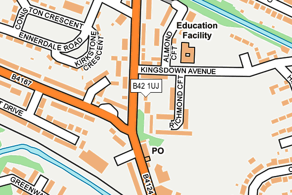 B42 1UJ map - OS OpenMap – Local (Ordnance Survey)