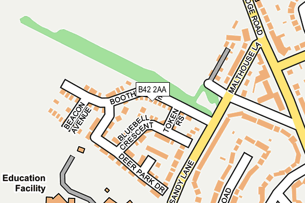 B42 2AA map - OS OpenMap – Local (Ordnance Survey)