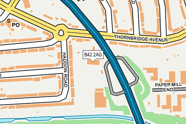 B42 2AG map - OS OpenMap – Local (Ordnance Survey)