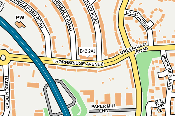 B42 2AJ map - OS OpenMap – Local (Ordnance Survey)