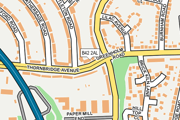 B42 2AL map - OS OpenMap – Local (Ordnance Survey)