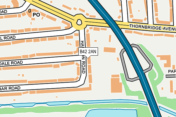 B42 2AN map - OS OpenMap – Local (Ordnance Survey)