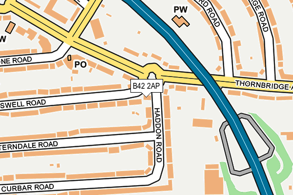 B42 2AP map - OS OpenMap – Local (Ordnance Survey)