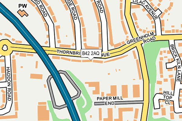 B42 2AQ map - OS OpenMap – Local (Ordnance Survey)