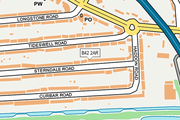 B42 2AR map - OS OpenMap – Local (Ordnance Survey)