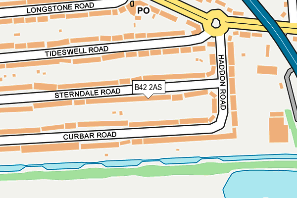 B42 2AS map - OS OpenMap – Local (Ordnance Survey)