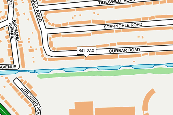 B42 2AX map - OS OpenMap – Local (Ordnance Survey)