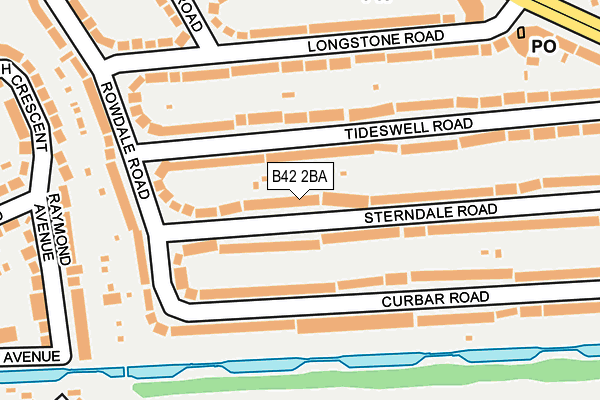 B42 2BA map - OS OpenMap – Local (Ordnance Survey)