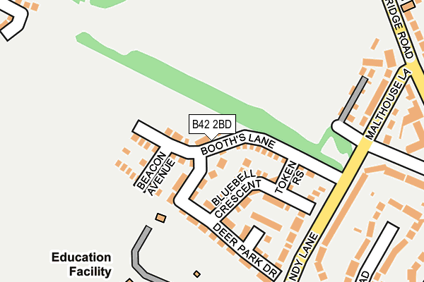 B42 2BD map - OS OpenMap – Local (Ordnance Survey)