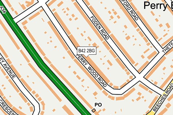 B42 2BG map - OS OpenMap – Local (Ordnance Survey)