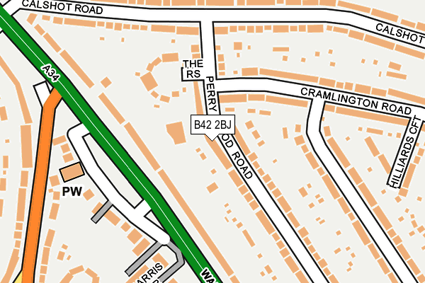 B42 2BJ map - OS OpenMap – Local (Ordnance Survey)