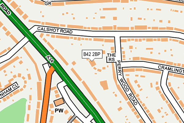 B42 2BP map - OS OpenMap – Local (Ordnance Survey)