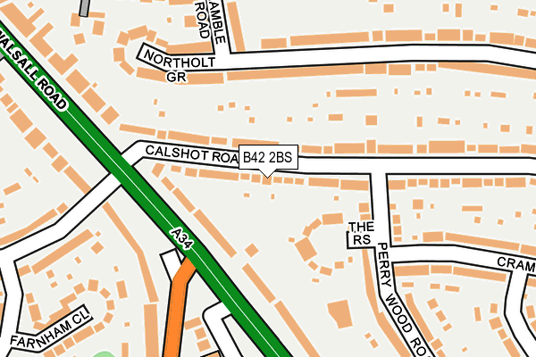 B42 2BS map - OS OpenMap – Local (Ordnance Survey)