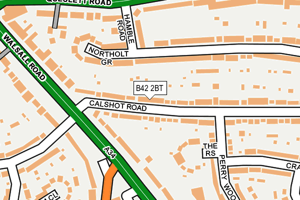 B42 2BT map - OS OpenMap – Local (Ordnance Survey)
