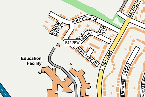 B42 2BW map - OS OpenMap – Local (Ordnance Survey)