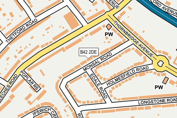 B42 2DE map - OS OpenMap – Local (Ordnance Survey)