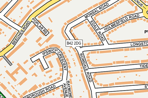 B42 2DG map - OS OpenMap – Local (Ordnance Survey)